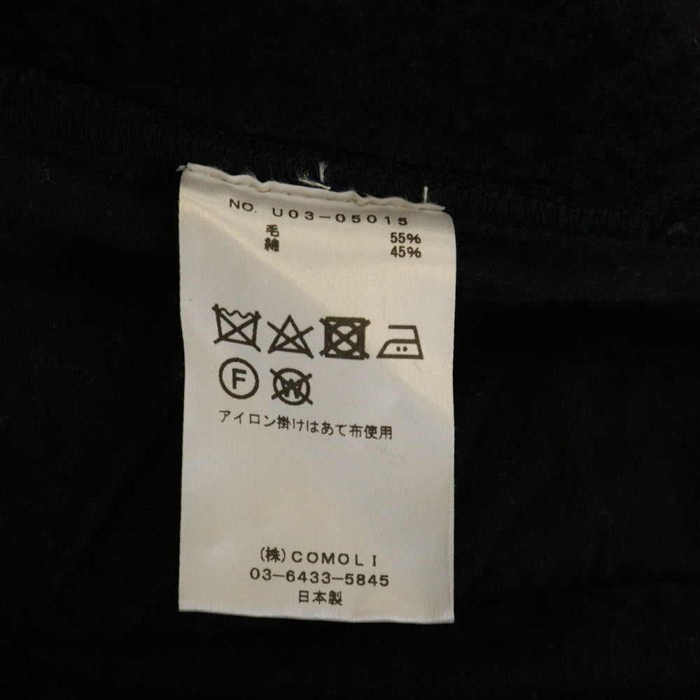COMOLI(コモリ) 21AW C/W 裏毛 ワイド スウェットパンツ ブラック U03-05015