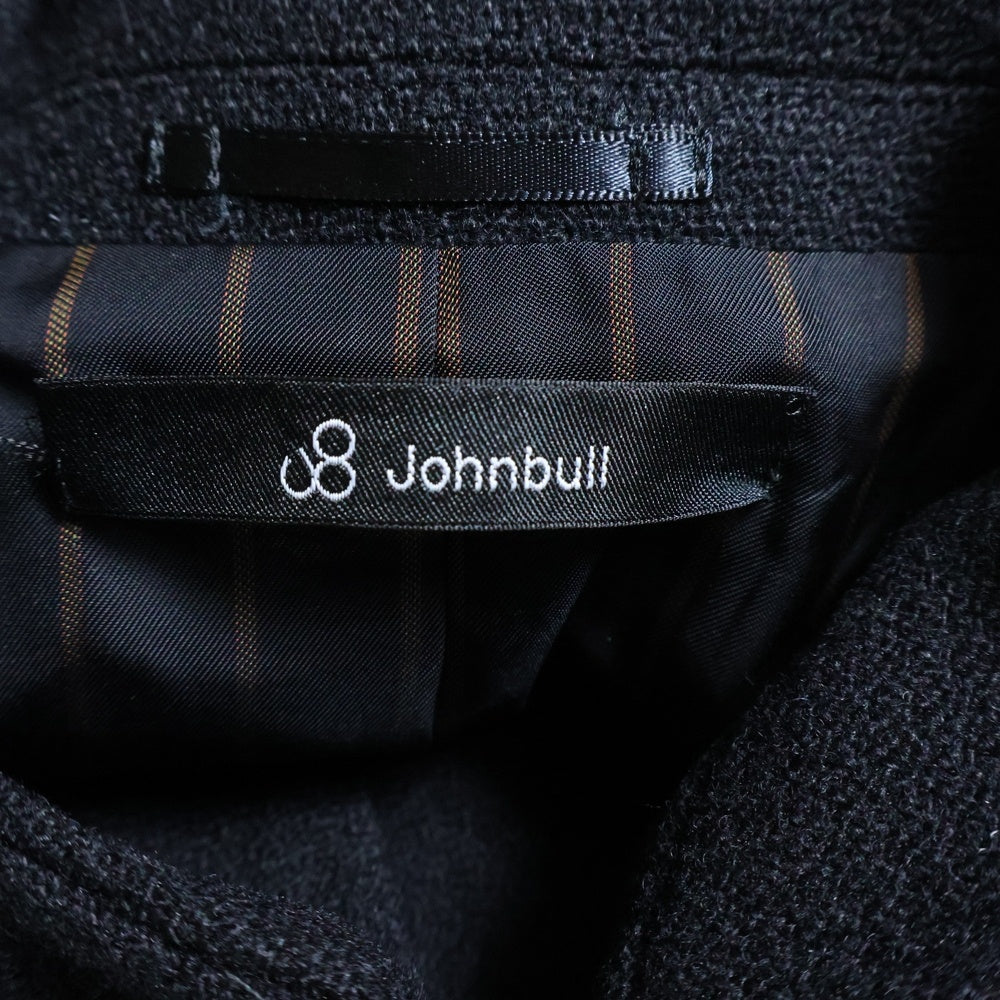 JOHNBULL(ジョンブル) 裏地ストライプ ウール ノッチドラペル 2B テーラードジャケット ブラック 51-0329