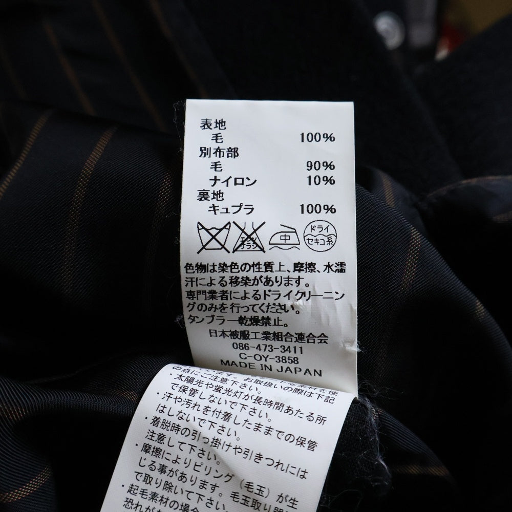 JOHNBULL(ジョンブル) 裏地ストライプ ウール ノッチドラペル 2B テーラードジャケット ブラック 51-0329