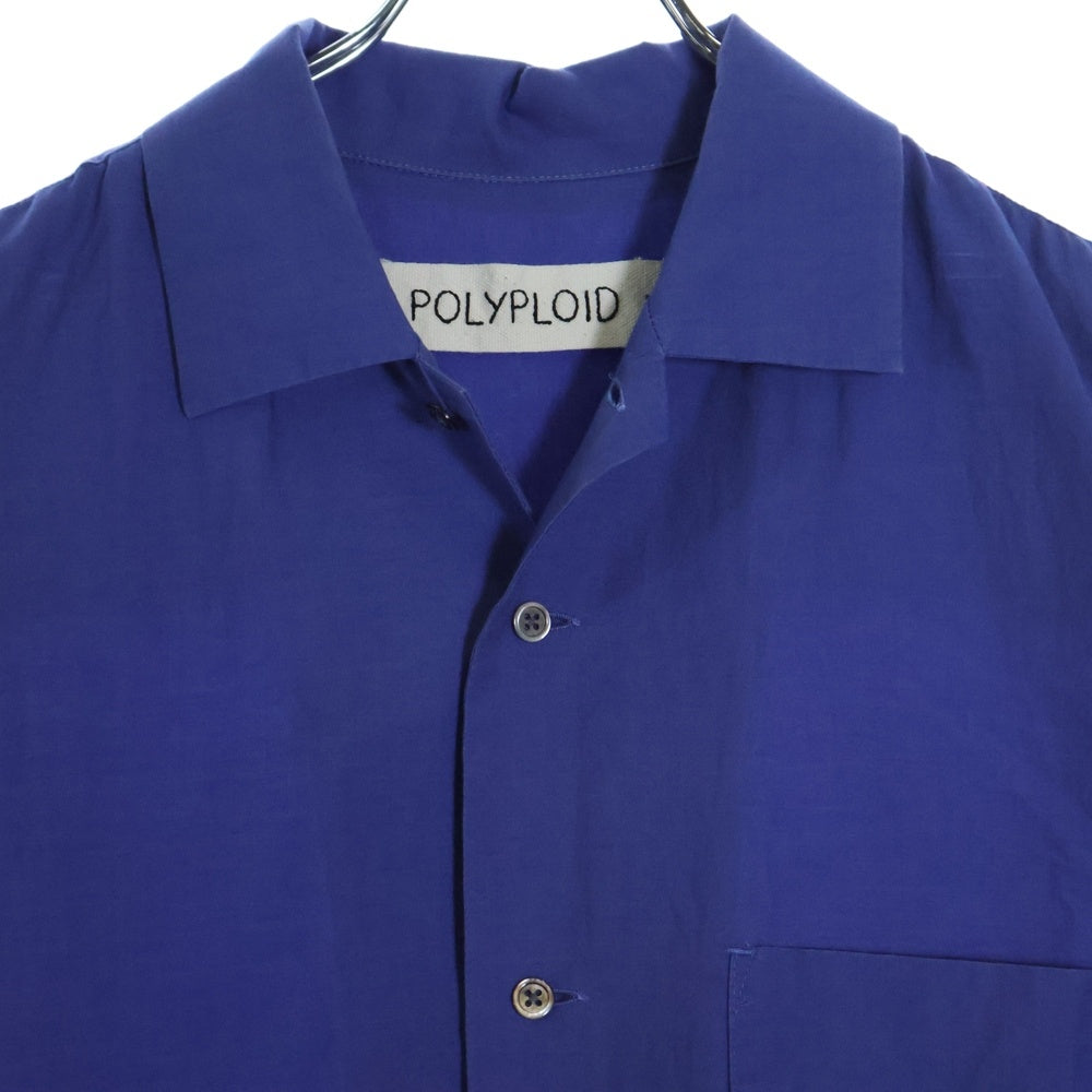 POLYPLOID(ポリプロイド) CAMP COLLAR SHIRT コットンシルク キャンプ オープンカラー 半袖シャツ ブルー 11-C-10