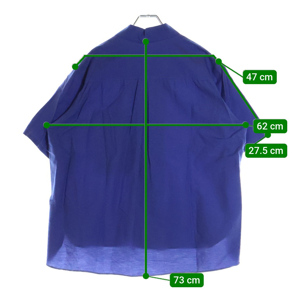 POLYPLOID(ポリプロイド) CAMP COLLAR SHIRT コットンシルク キャンプ オープンカラー 半袖シャツ ブルー 11-C-10