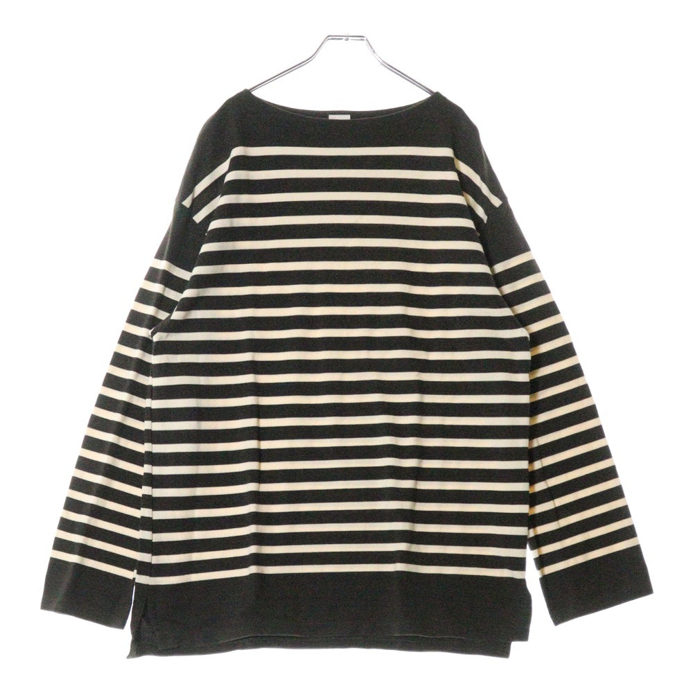 blurhms(ブラームス) Border Basque Shirt ボーダー バスク 長袖Tシャツ カットソー ダークブラウン/ホワイト bROOTS23S29