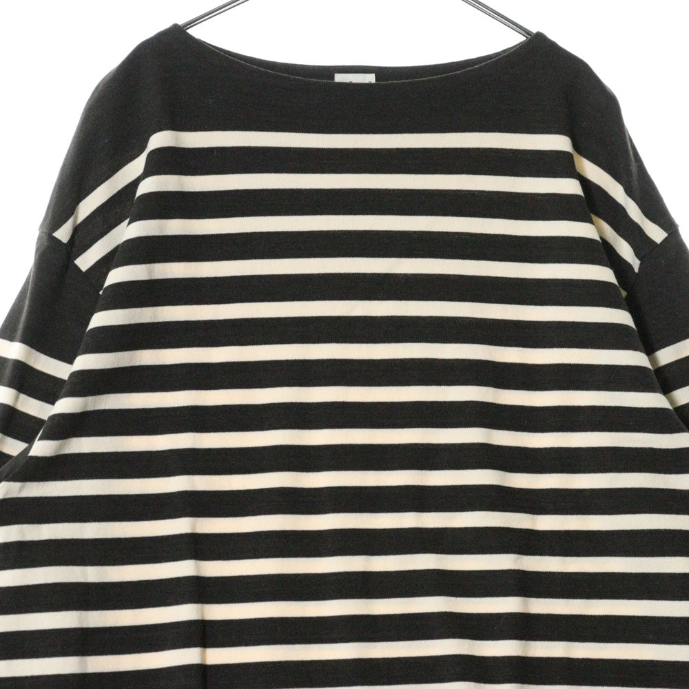 blurhms(ブラームス) Border Basque Shirt ボーダー バスク 長袖Tシャツ カットソー ダークブラウン/ホワイト bROOTS23S29