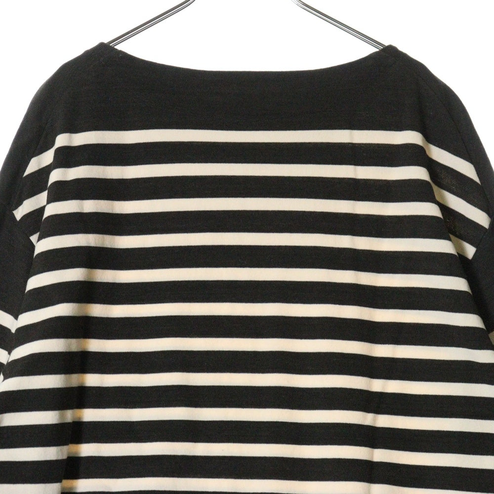 blurhms(ブラームス) Border Basque Shirt ボーダー バスク 長袖Tシャツ カットソー ダークブラウン/ホワイト bROOTS23S29