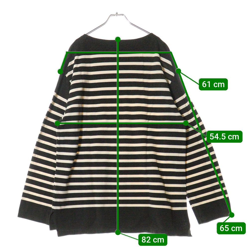 blurhms(ブラームス) Border Basque Shirt ボーダー バスク 長袖Tシャツ カットソー ダークブラウン/ホワイト bROOTS23S29