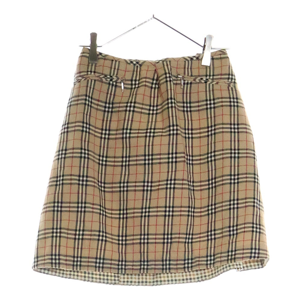 BURBERRY BLUE LABEL(バーバリーブルーレーベル) ノヴァチェック ヴィンテージ ウール フレア ミニ タイトスカート レディース ベージュ FXF22-507