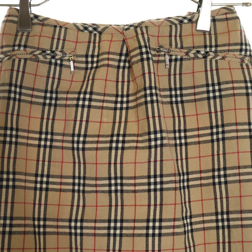 BURBERRY BLUE LABEL(バーバリーブルーレーベル) ノヴァチェック ヴィンテージ ウール フレア ミニ タイトスカート レディース ベージュ FXF22-507