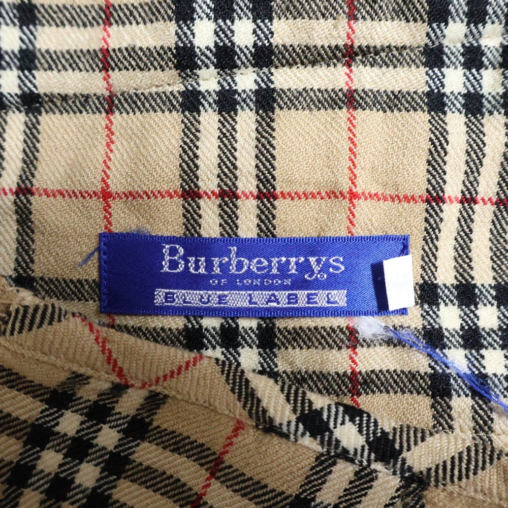 BURBERRY BLUE LABEL(バーバリーブルーレーベル) ノヴァチェック ヴィンテージ ウール フレア ミニ タイトスカート レディース ベージュ FXF22-507