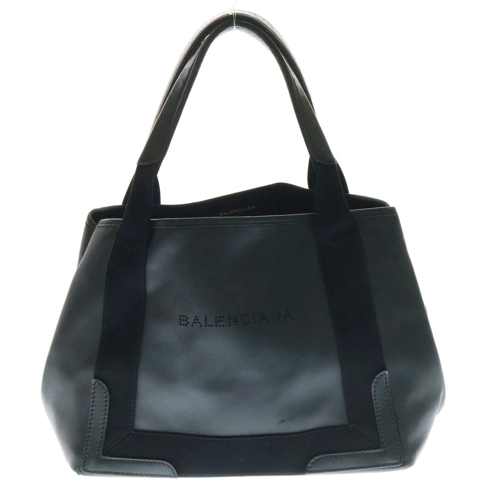BALENCIAGA(バレンシアガ) NAVY CABAS S ネイビー スモール カバ レザー トート ハンドバッグ ブラック 339933