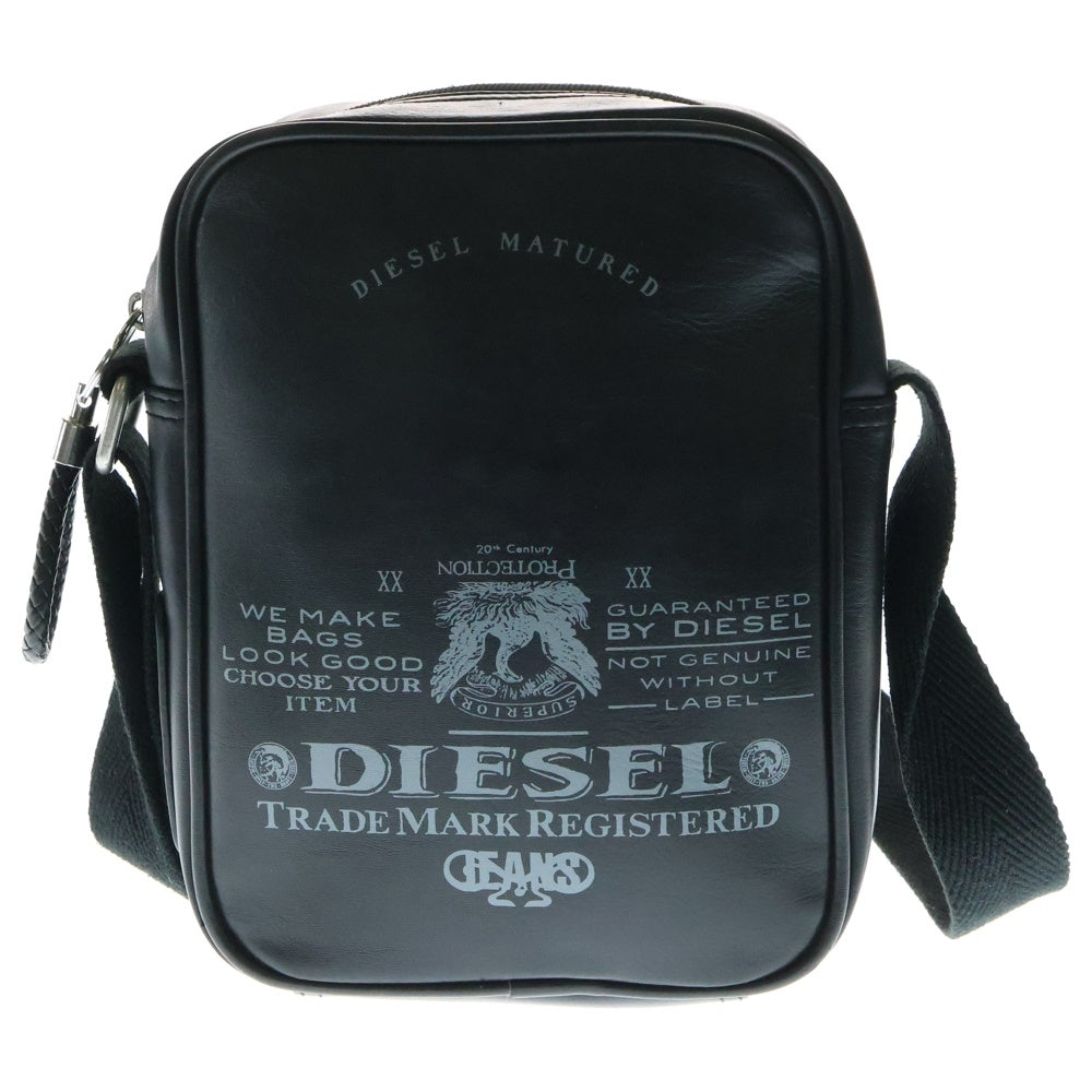 DIESEL(ディーゼル) ブレイブマン フロントロゴ フェイクレザー ショルダーバッグ ブラック RN93243CA25594