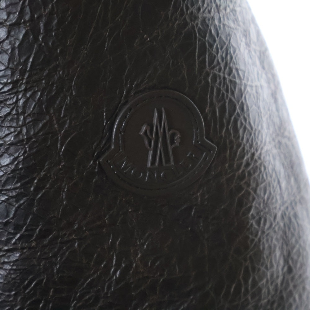 MONCLER(モンクレール) 18AW ARMAND GIUBBOTTO アルマンド ムートンデザイン バックナイロン フーデッド ダウンジャケット ブラック/ブラウン D20914034885 50992