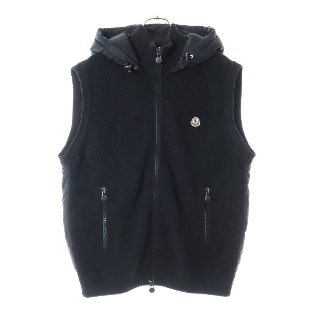 MONCLER(モンクレール) 16AW MAGLIONE TRICOT GILET マリオーネ トリコ バックナイロン フーデッドダウンベスト ブラック B20919413400 94111