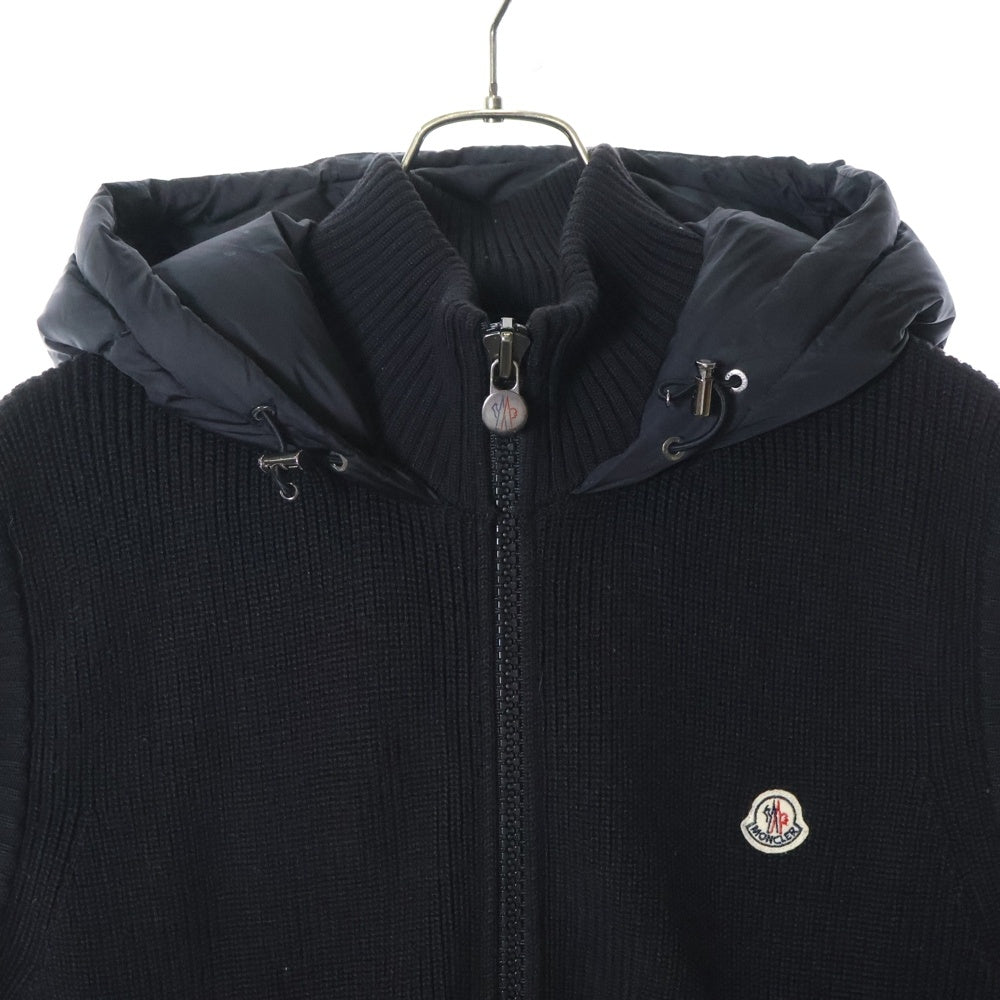 MONCLER(モンクレール) 16AW MAGLIONE TRICOT GILET マリオーネ トリコ バックナイロン フーデッドダウンベスト ブラック B20919413400 94111