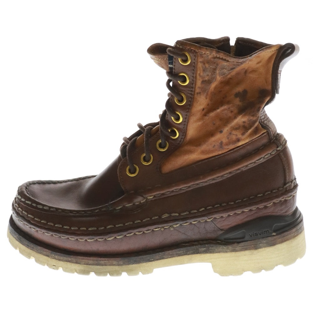 VISVIM(ヴィスヴィム) GRIZZLY BOOTS サイドジップ レースアップ レザー グリズリーブーツ ブラウン