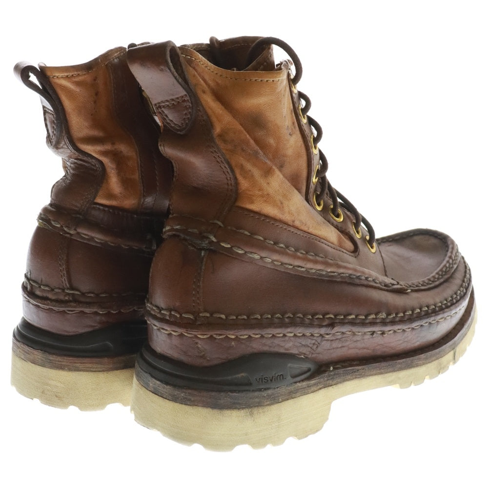 VISVIM(ヴィスヴィム) GRIZZLY BOOTS サイドジップ レースアップ レザー グリズリーブーツ ブラウン