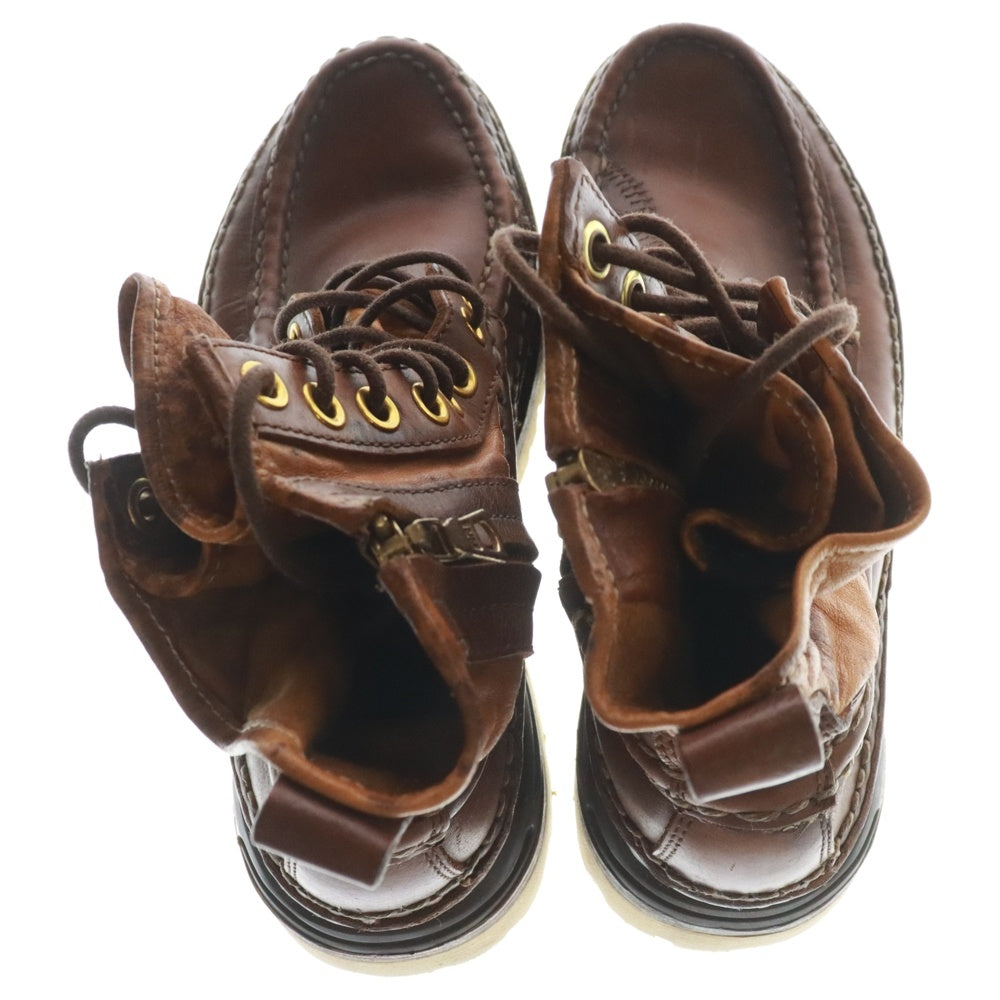 VISVIM(ヴィスヴィム) GRIZZLY BOOTS サイドジップ レースアップ レザー グリズリーブーツ ブラウン