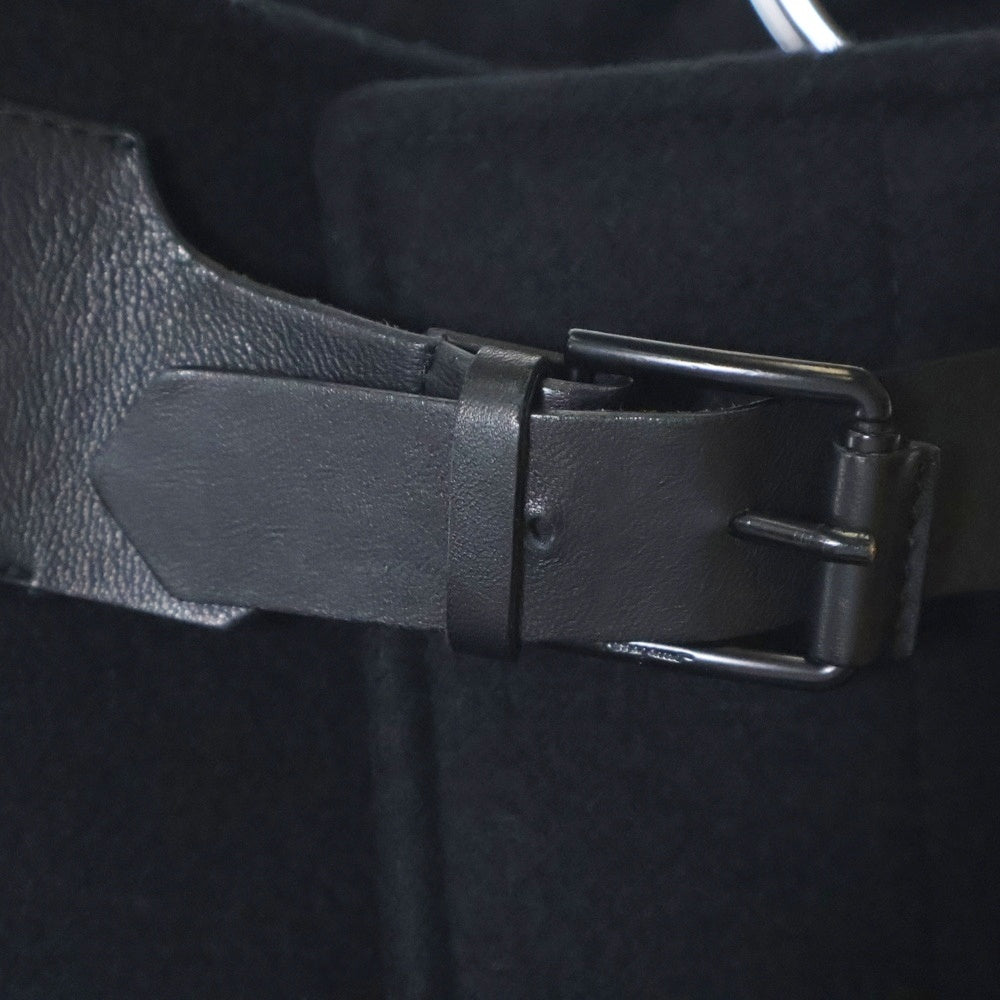 Salvatore Ferragamo(サルヴァトーレ フェラガモ) スタンドカラー レザー切替 ウール ジップアップジャケット ブルゾン ブラック