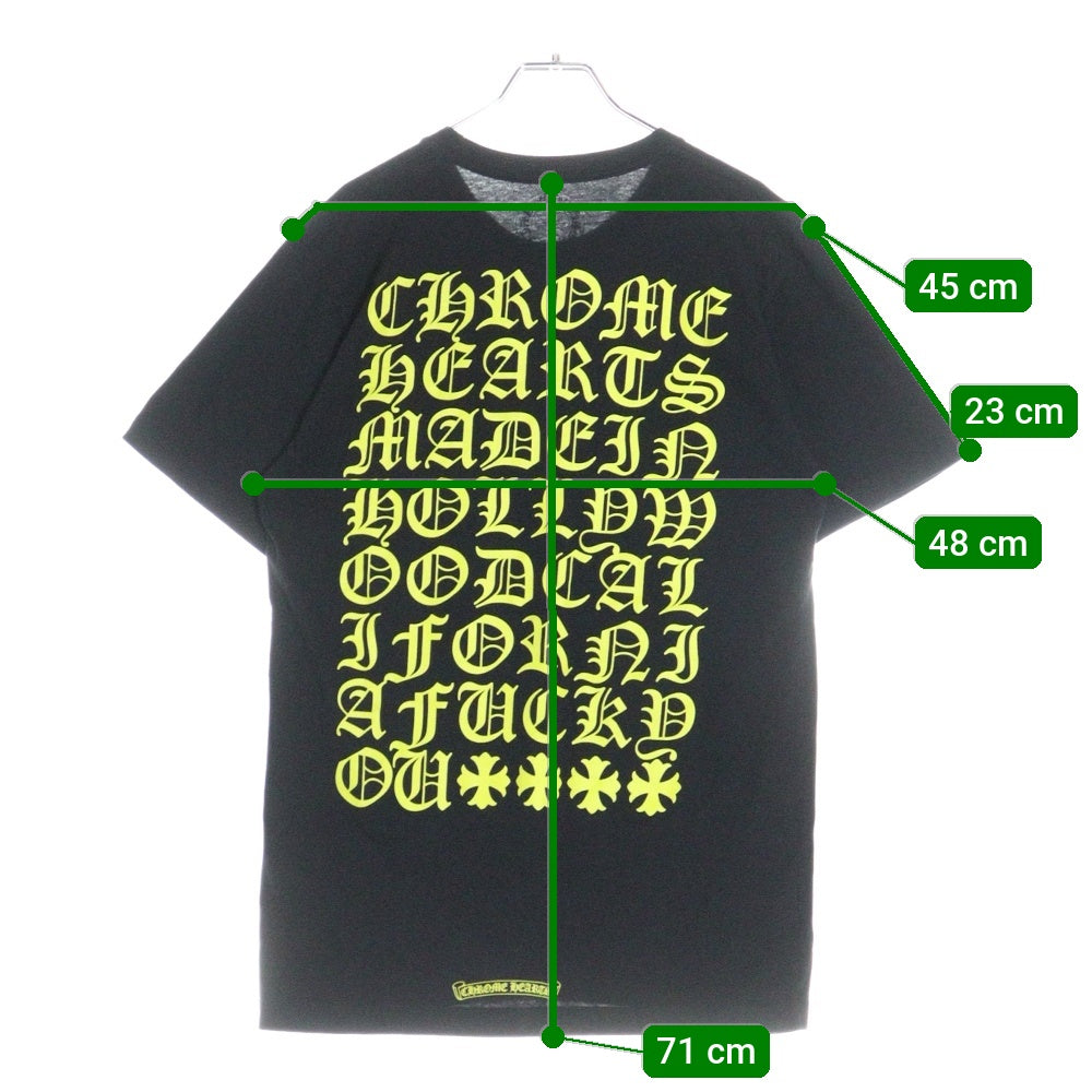 CHROME HEARTS(クロムハーツ) Yellow Made In Hollywood イエロー メイドインハリウッド プリントTシャツ 半袖カットソー ブラック