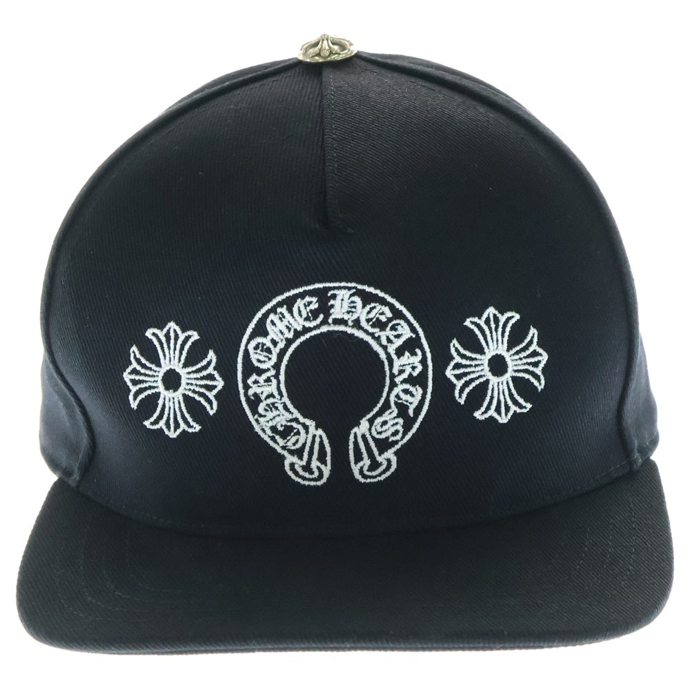 CHROME HEARTS(クロムハーツ) Horseshoe Cross Baseball Cap ホースシュー クロス刺繍 ベースボールキャップ ブラック