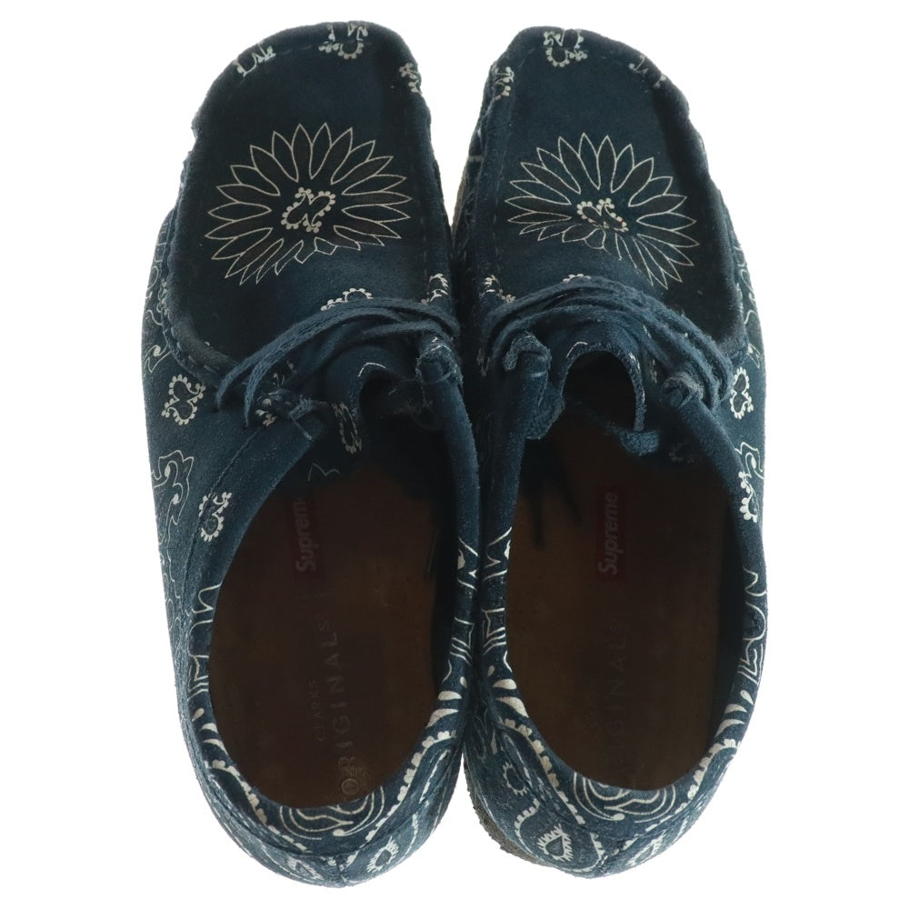 SUPREME(シュプリーム) 19SS ×Clarks Bandana Wallabee クラークス バンダナ ワラビー ローカットスニーカー ネイビー
