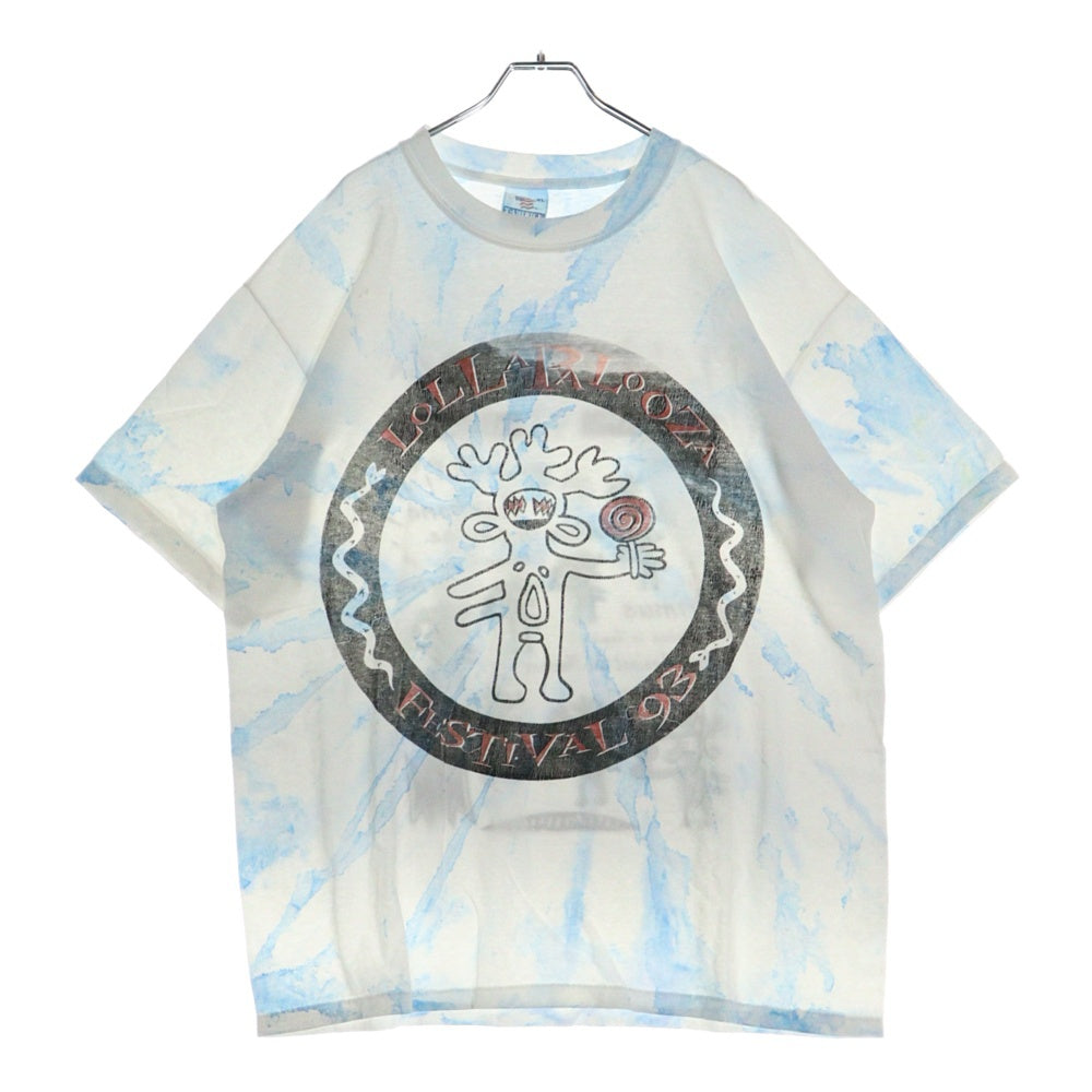 VINTAGE(ヴィンテージ) 90S VINTAGE LOLLAPALOOZA ヴィンテージ ロラパルーザ タイダイ柄 プリント 半袖Tシャツ カットソー ホワイト/ブルー