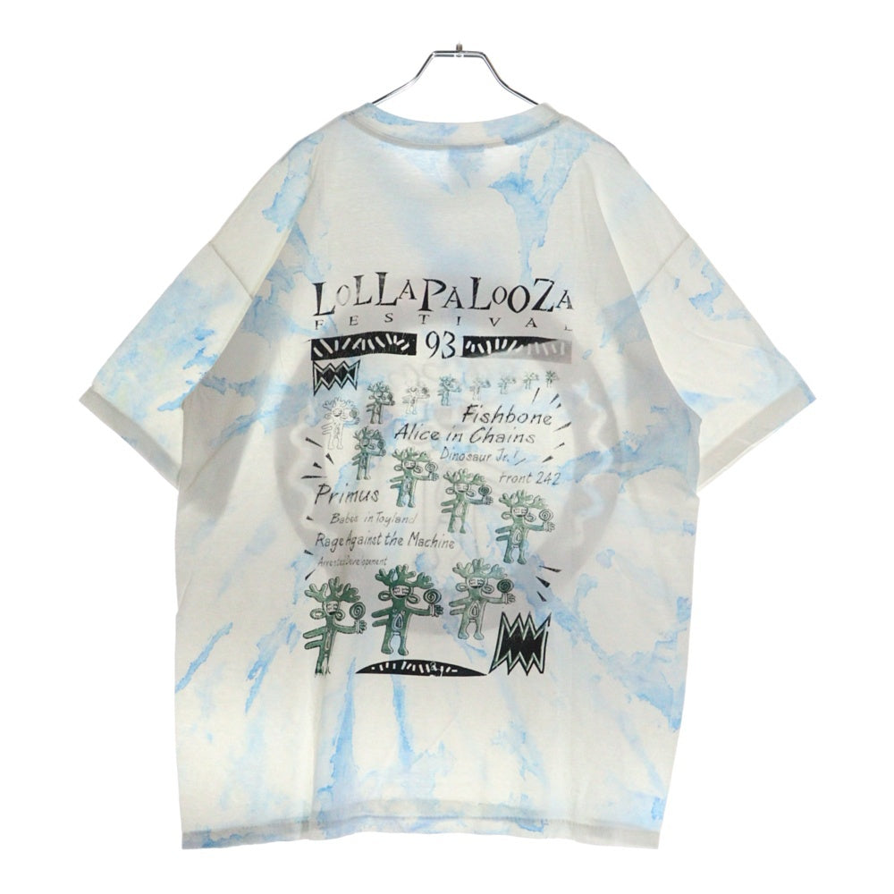 VINTAGE(ヴィンテージ) 90S VINTAGE LOLLAPALOOZA ヴィンテージ ロラパルーザ タイダイ柄 プリント 半袖Tシャツ カットソー ホワイト/ブルー