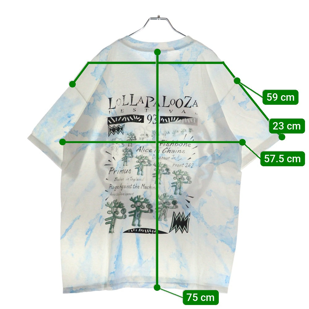 VINTAGE(ヴィンテージ) 90S VINTAGE LOLLAPALOOZA ヴィンテージ ロラパルーザ タイダイ柄 プリント 半袖Tシャツ カットソー ホワイト/ブルー