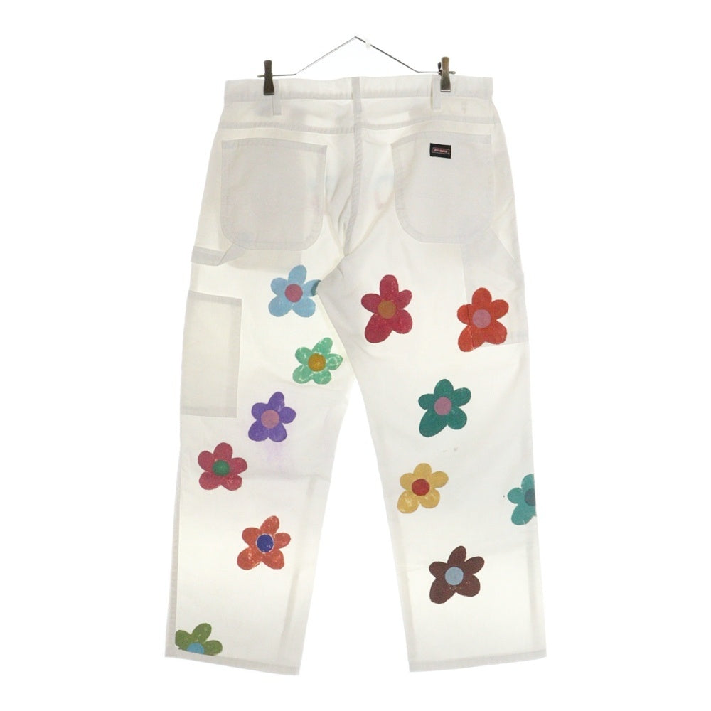 Dickies(ディッキーズ) カスタム 花柄ペイント カーペンターパンツ ホワイト