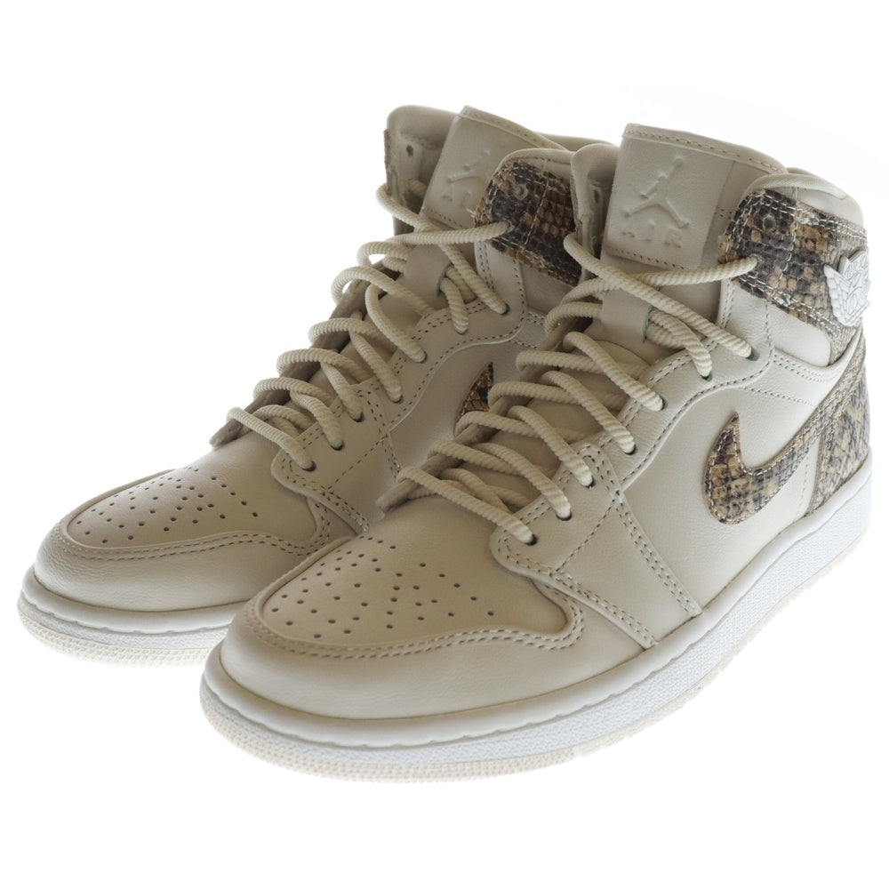 NIKE(ナイキ) WMNS AIR JORDAN 1 RETRO HIGH WHITE SNAKE ウィメンズ エアジョーダン スネーク ハイカットスニーカー ホワイト US8/25cm レディース AH7389-004