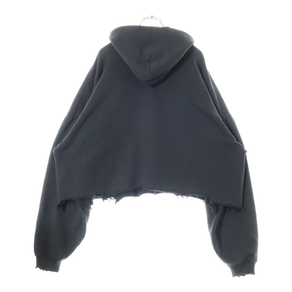 BALENCIAGA(バレンシアガ) 24AW クラシックBBロゴ クロップド プルオーバースウェットパーカー ブラック 783397 TQVS9
