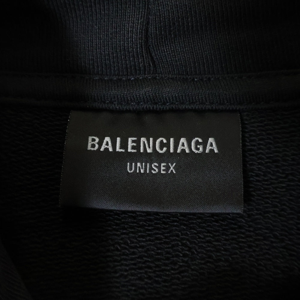 BALENCIAGA(バレンシアガ) 24AW クラシックBBロゴ クロップド プルオーバースウェットパーカー ブラック 783397 TQVS9