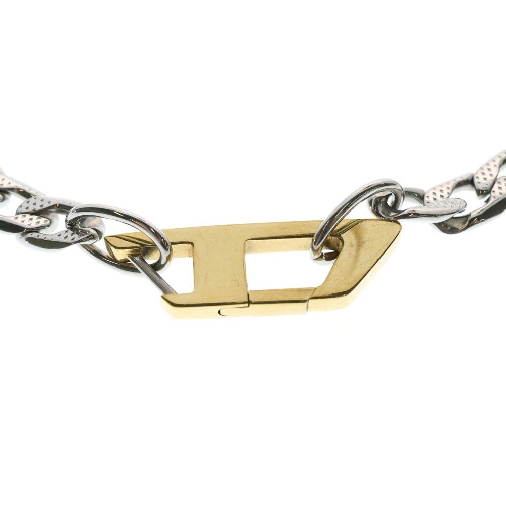 DIESEL(ディーゼル) STEEL NECKLACE Dロゴ ネックレス シルバー/ゴールド DX1343