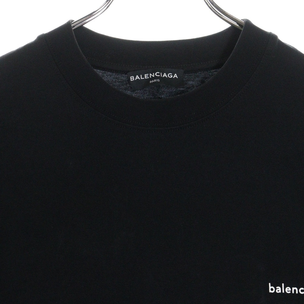BALENCIAGA(バレンシアガ) 18SS ロゴプリント クルーネック 半袖Tシャツ カットソー ブラック 485978