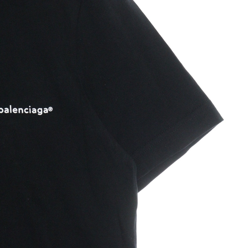 BALENCIAGA(バレンシアガ) 18SS ロゴプリント クルーネック 半袖Tシャツ カットソー ブラック 485978