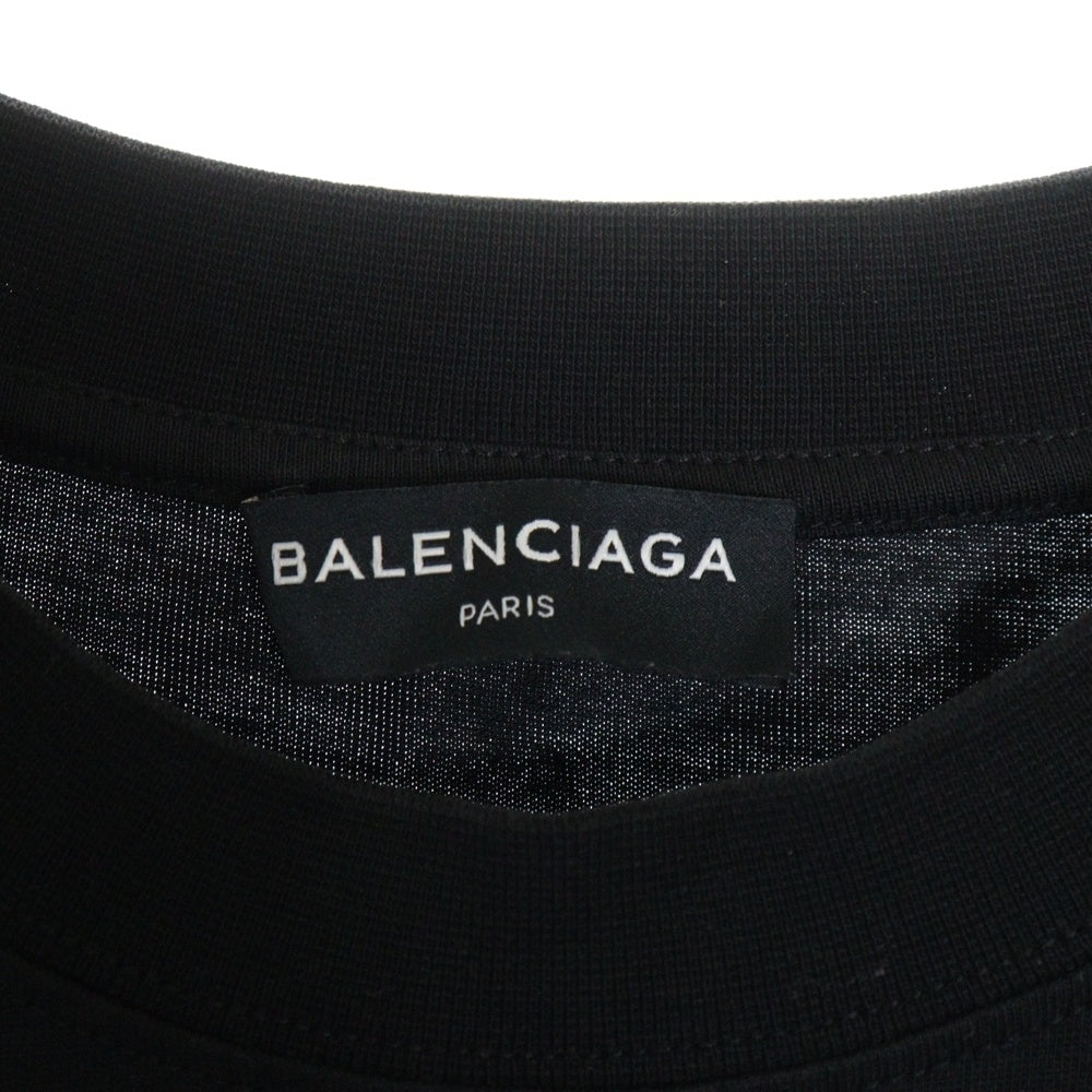 BALENCIAGA(バレンシアガ) 18SS ロゴプリント クルーネック 半袖Tシャツ カットソー ブラック 485978