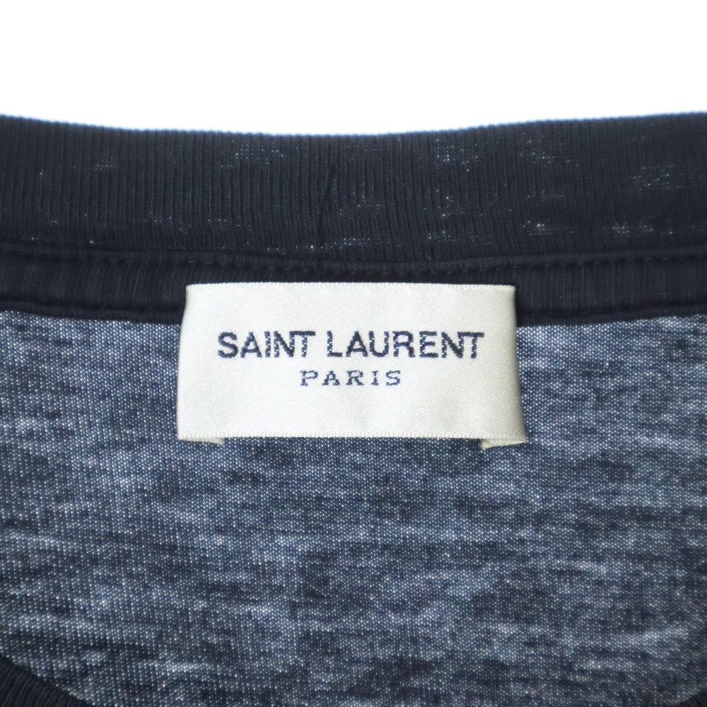 SAINT LAURENT PARIS(サンローランパリ) BLOOD LUSTER ブラッドラスター プリント クルーネック 半袖Tシャツ カットソー ブラック 378983 Y2LS1
