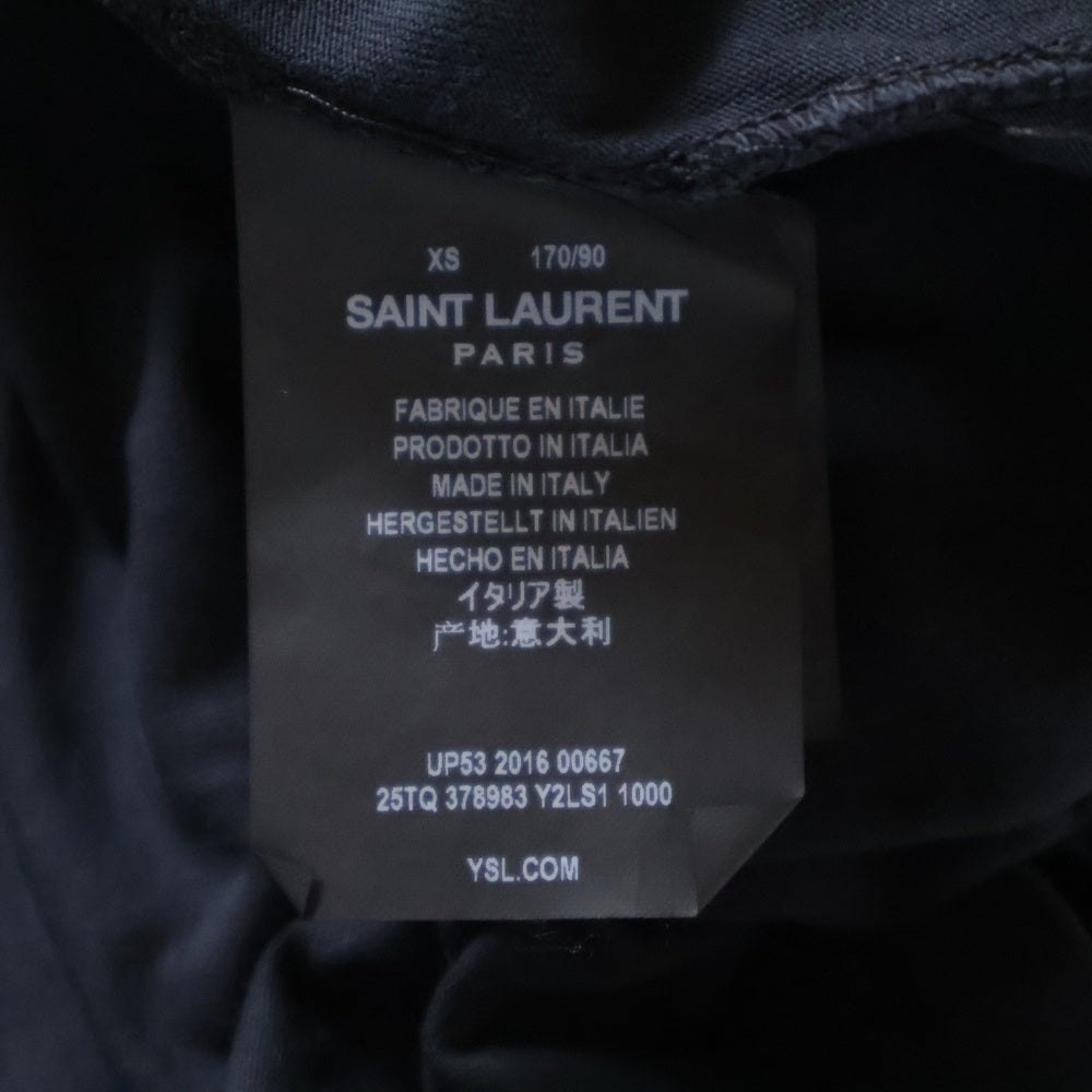 SAINT LAURENT PARIS(サンローランパリ) BLOOD LUSTER ブラッドラスター プリント クルーネック 半袖Tシャツ カットソー ブラック 378983 Y2LS1
