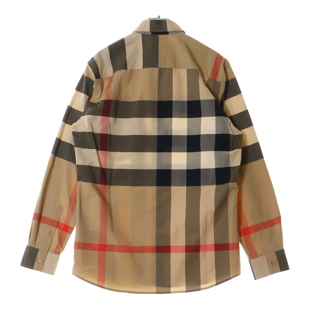 BURBERRY(バーバリー) ティッシ期 メガノバチェック レギュラーカラー コットン 長袖シャツ ブラウン/ベージュ 8010213