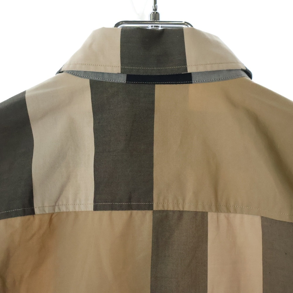 BURBERRY(バーバリー) ティッシ期 メガノバチェック レギュラーカラー コットン 長袖シャツ ブラウン/ベージュ 8010213
