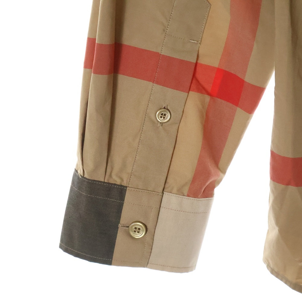 BURBERRY(バーバリー) ティッシ期 メガノバチェック レギュラーカラー コットン 長袖シャツ ブラウン/ベージュ 8010213