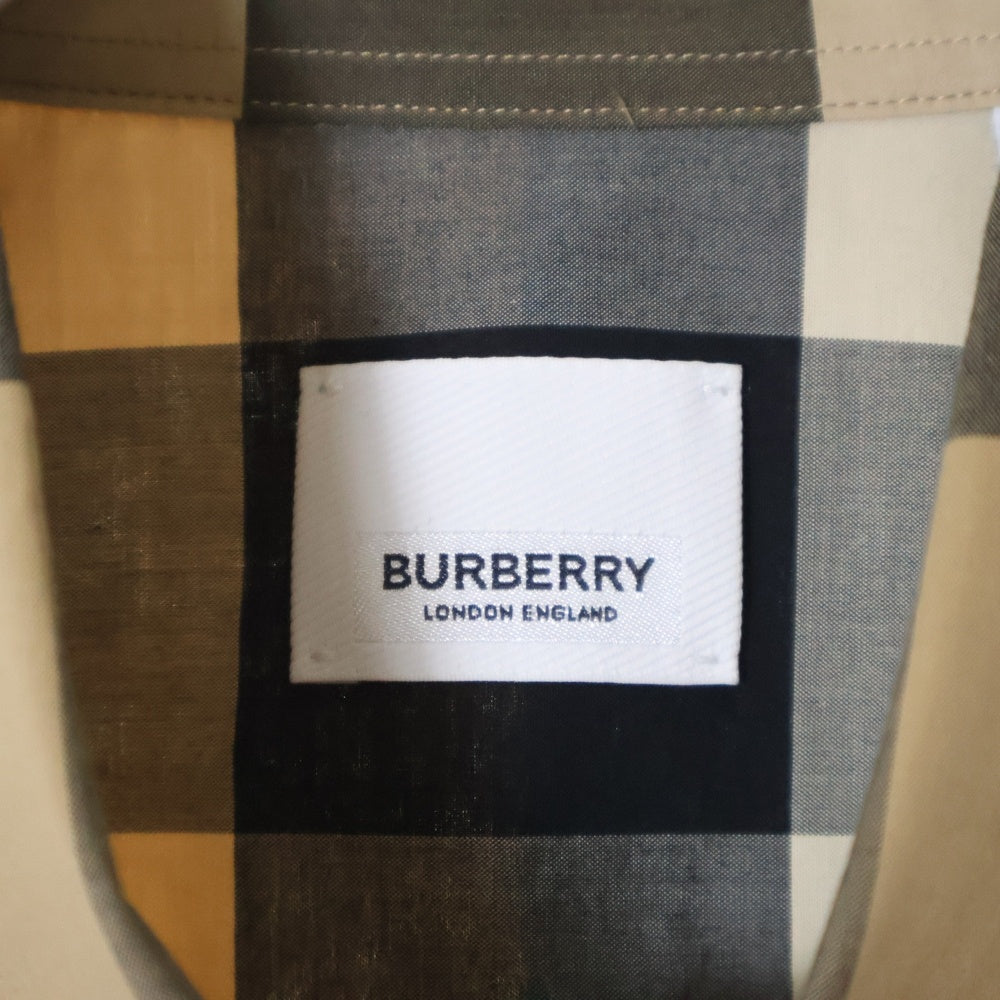 BURBERRY(バーバリー) ティッシ期 メガノバチェック レギュラーカラー コットン 長袖シャツ ブラウン/ベージュ 8010213