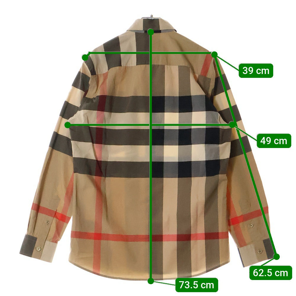 BURBERRY(バーバリー) ティッシ期 メガノバチェック レギュラーカラー コットン 長袖シャツ ブラウン/ベージュ 8010213