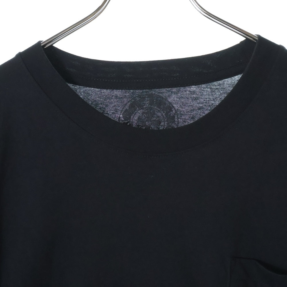 CHROME HEARTS(クロムハーツ) CH L/S スクロールラベル スリーブロゴプリント コットン クルーネック 長袖Tシャツ カットソー ブラック