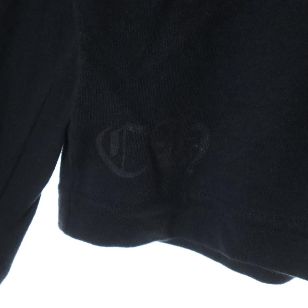 CHROME HEARTS(クロムハーツ) CH L/S スクロールラベル スリーブロゴプリント コットン クルーネック 長袖Tシャツ カットソー ブラック