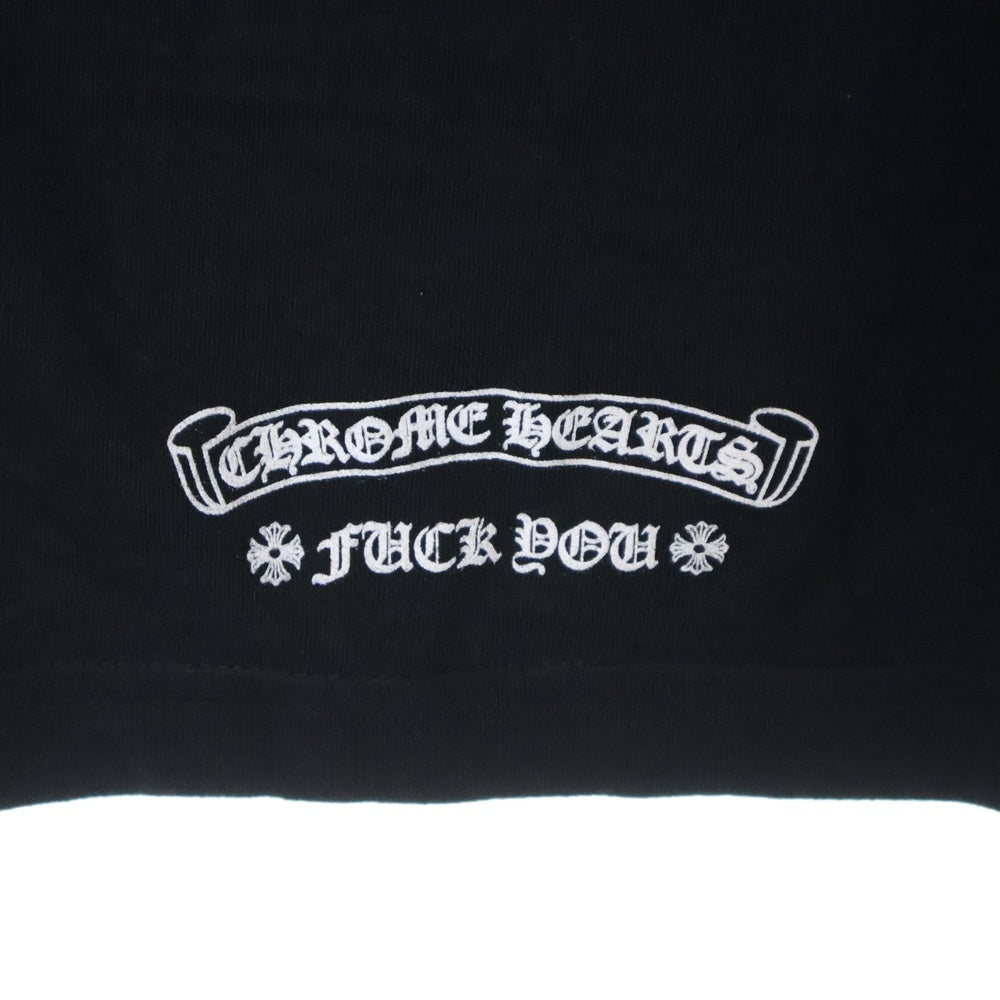 CHROME HEARTS(クロムハーツ) CH L/S スクロールラベル スリーブロゴプリント コットン クルーネック 長袖Tシャツ カットソー ブラック