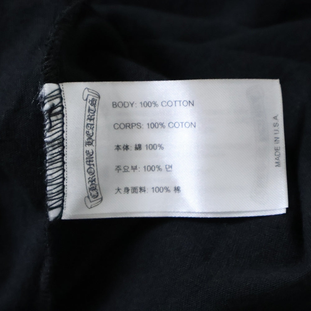 CHROME HEARTS(クロムハーツ) CH L/S スクロールラベル スリーブロゴプリント コットン クルーネック 長袖Tシャツ カットソー ブラック