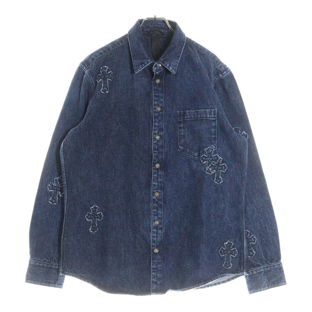 CHROME HEARTS(クロムハーツ) LOOSEEND DNM VJ DNM PTCH ルーズエンド クロスパッチ デニム 長袖シャツ インディゴ