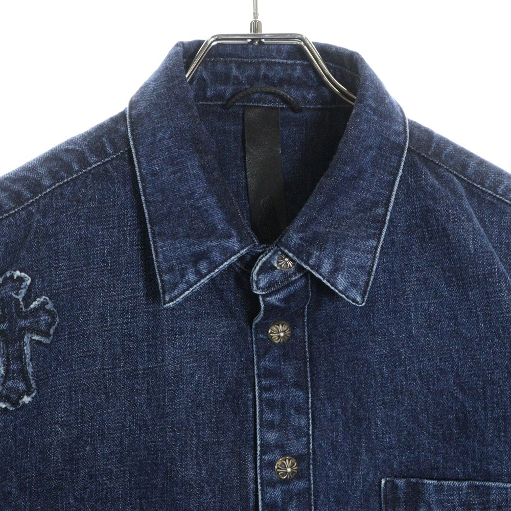 CHROME HEARTS(クロムハーツ) LOOSEEND DNM VJ DNM PTCH ルーズエンド クロスパッチ デニム 長袖シャツ インディゴ