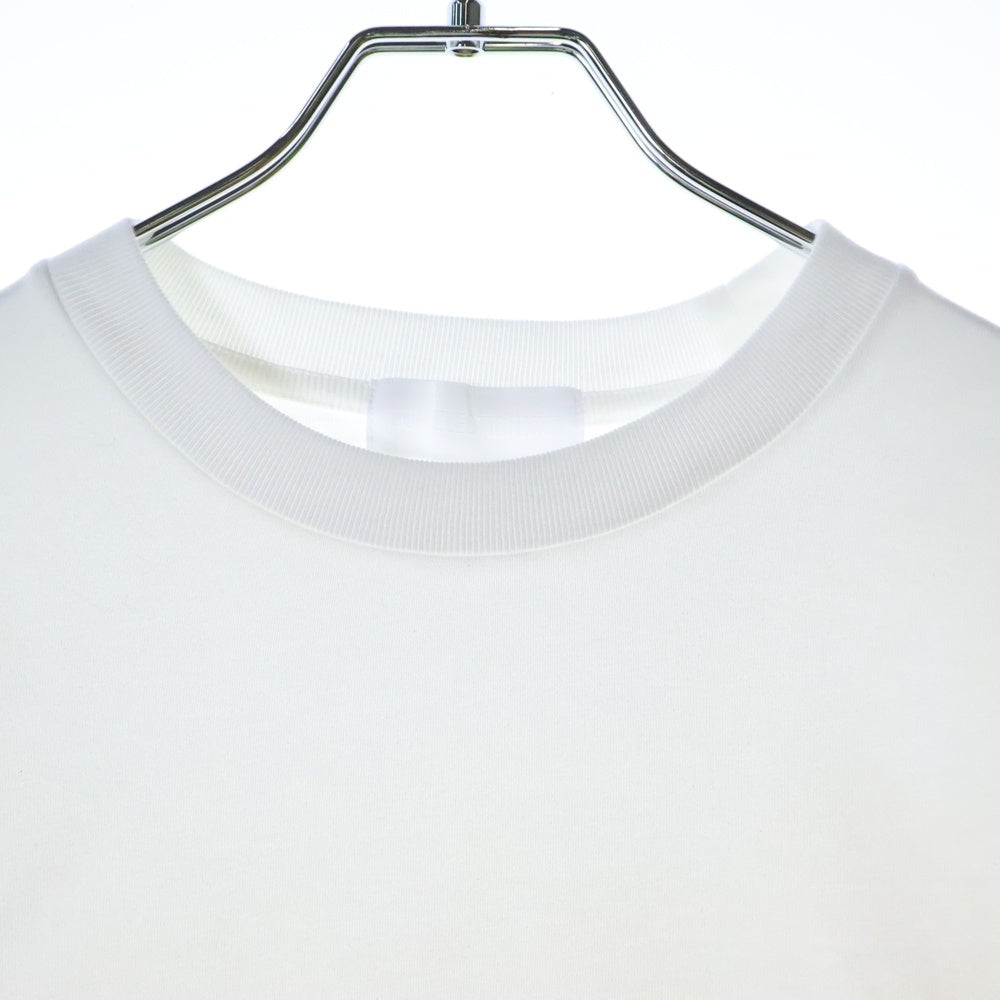 GOD SELECTION XXX(ゴッドセレクショントリプルエックス) WANT TO HURT ME フロントアームプリント クルーネック コットン 長袖Tシャツ カットソー ホワイト