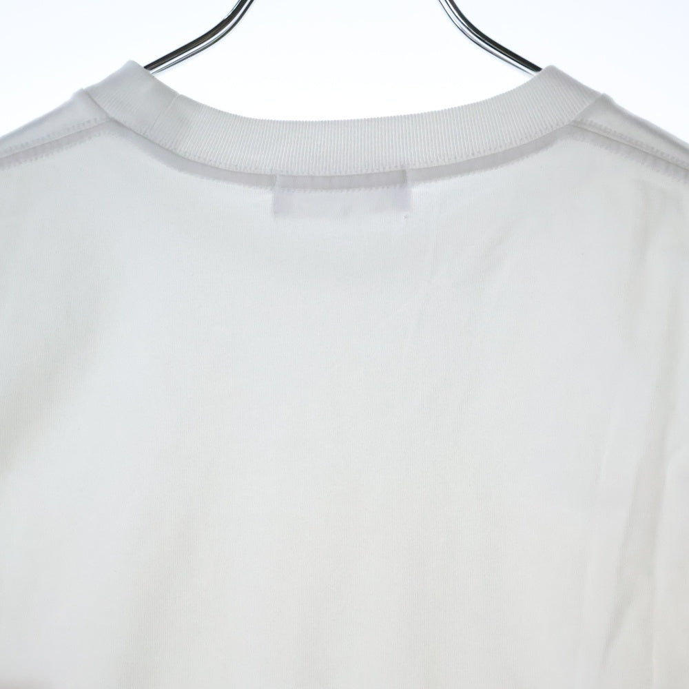 GOD SELECTION XXX(ゴッドセレクショントリプルエックス) WANT TO HURT ME フロントアームプリント クルーネック コットン 長袖Tシャツ カットソー ホワイト